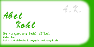 abel kohl business card